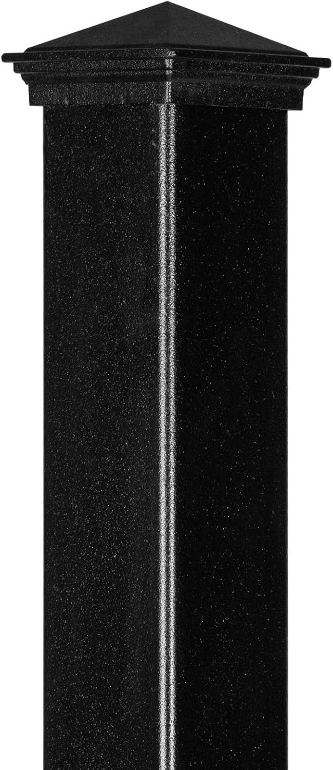 Nuvo Iron 96" Black Steel Fence Post with Cap