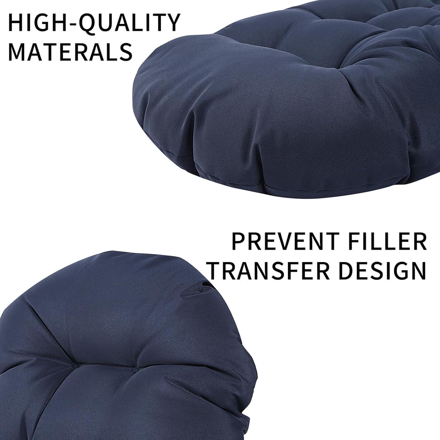 Crestlive Products Adirondack Style Patio Outdoor Chair Cushion for Adirondack Chair or Lounge Rocking Chair - See picture 2-Piece Set, Navy Blue