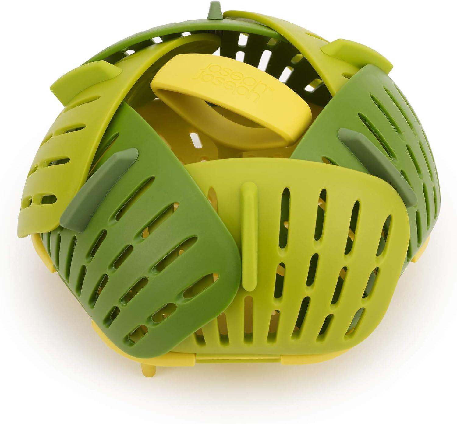 Green and Yellow Collapsible Polypropylene Steamer Basket