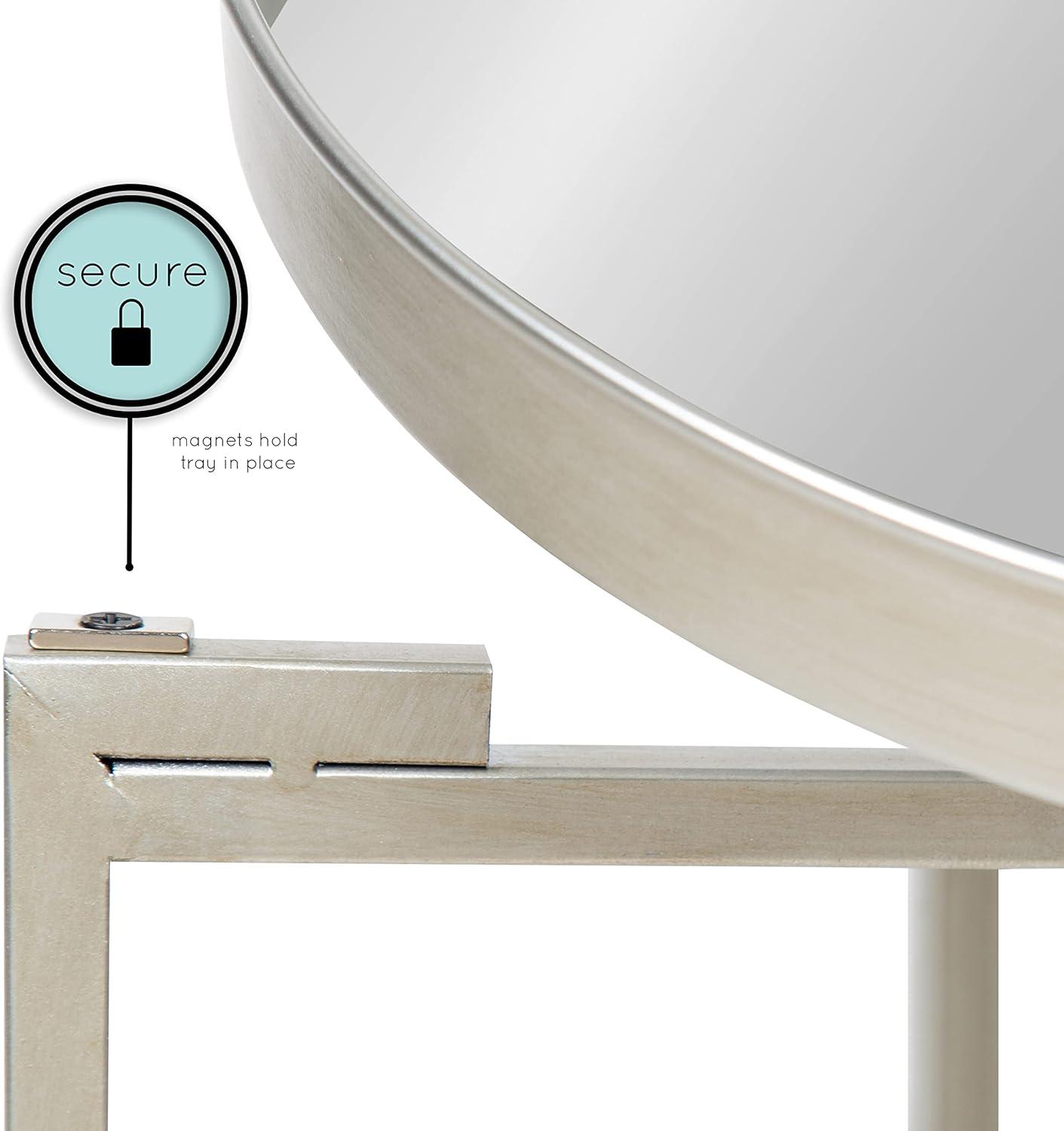 Kate and Laurel Celia Round Metal Tea Table, 14x14x25.75, Gray