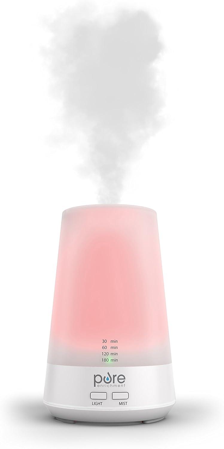 PureSpa Essence Aromatherapy Oil Diffuser – All-Natural Air Freshener with Optional Color-Changing Mood Light and Automatic Shut-Off Timer for Safe Home & Office Use