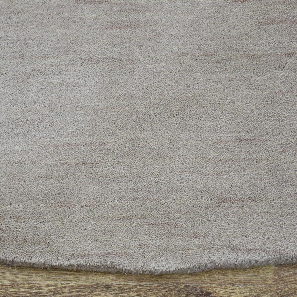 Rugsotic Carpets Alfombras Hechas a Mano Telar Anudado Redondo 10'x10' Lana Beige para Uso en Interiores