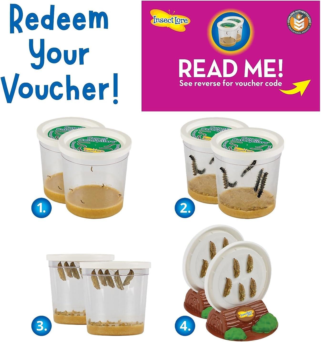 Insect Lore Giant Butterfly Garden® Deluxe Growing Kit - Stem Butterfly Kit w/ Live Caterpillars