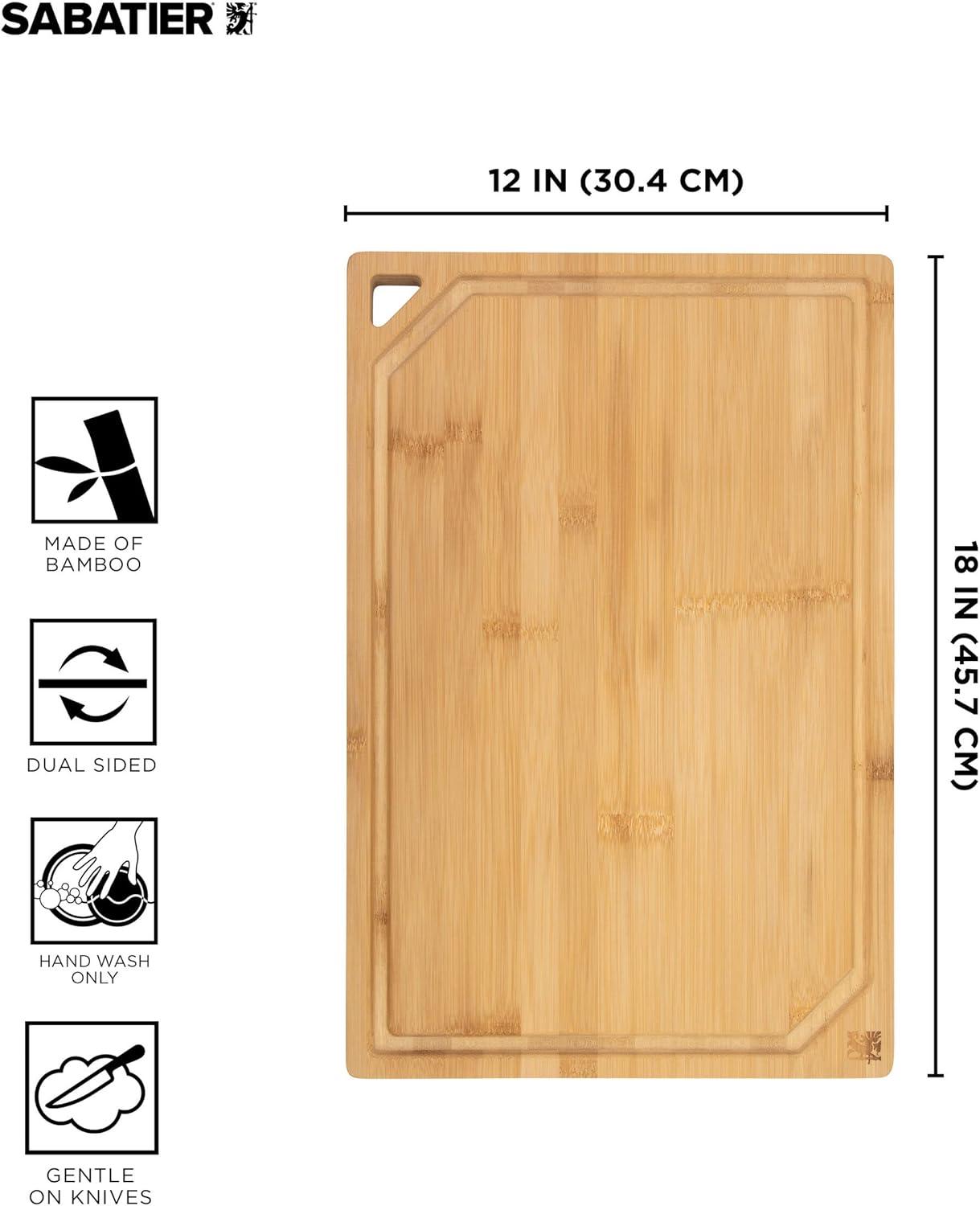 Extra-Large Bamboo Cutting Board with Juice Trench and Handles