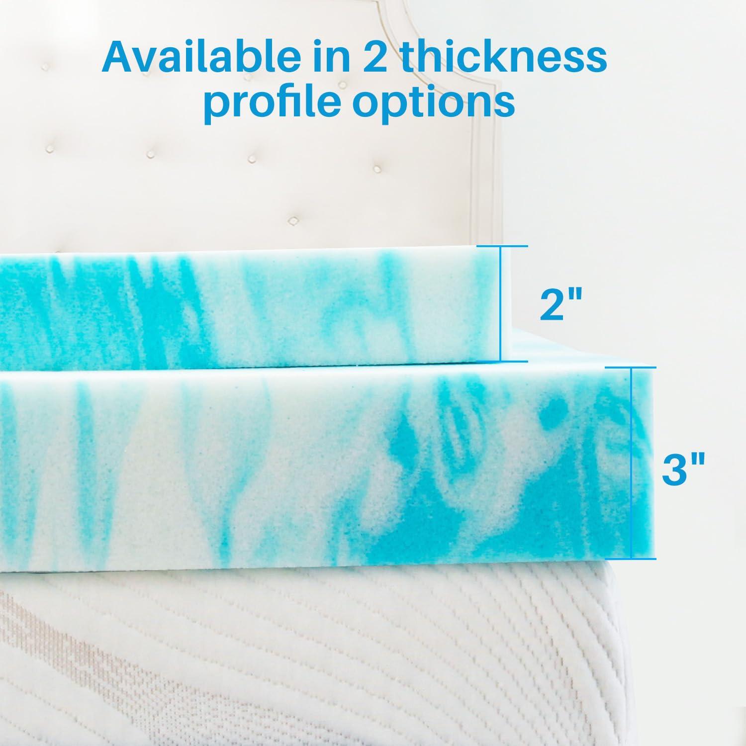 Mattress Topper, Twin XL Cooling Memory Foam Bed Toppers, 2 Inch Soft Mattress Pads for Sleeper Sofa, RV, Camper, CertiPUR-US Certified