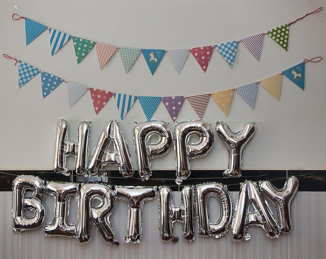 16 inch Happy Birthday Balloons Gold Balloon Banner Aluminum Foil Letters Banner Balloons for Party Supplies and Birthday Decorations