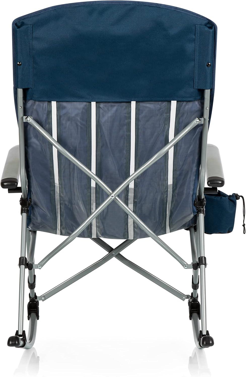 Picnic Time Outdoor Rocking Camp Chair - Navy Blue