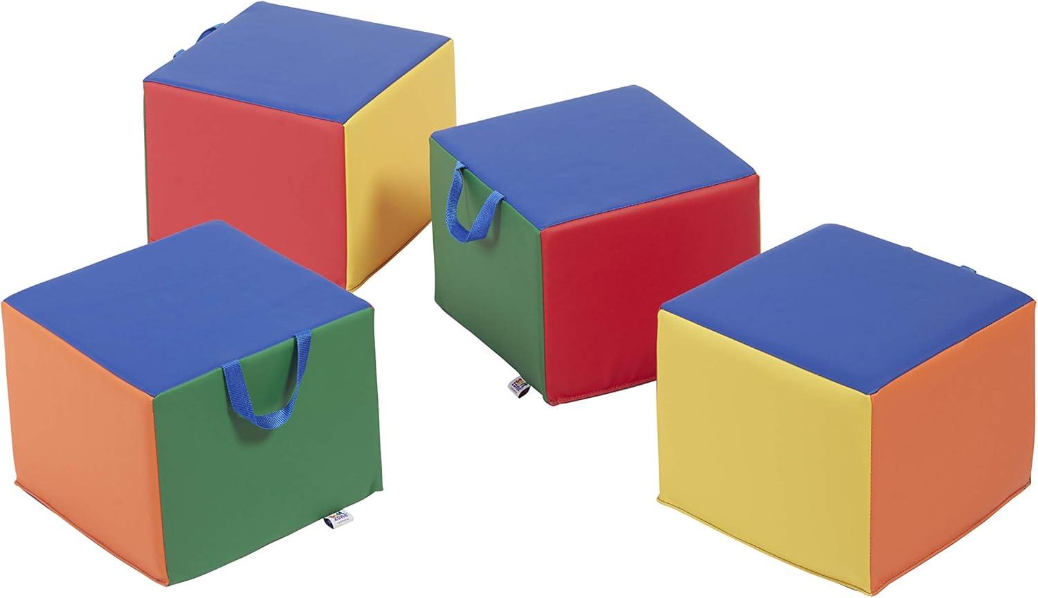 ECR4Kids ECR4Kids SoftZone Children's Cozy Cubes, Flexible Seating, 4-Pack