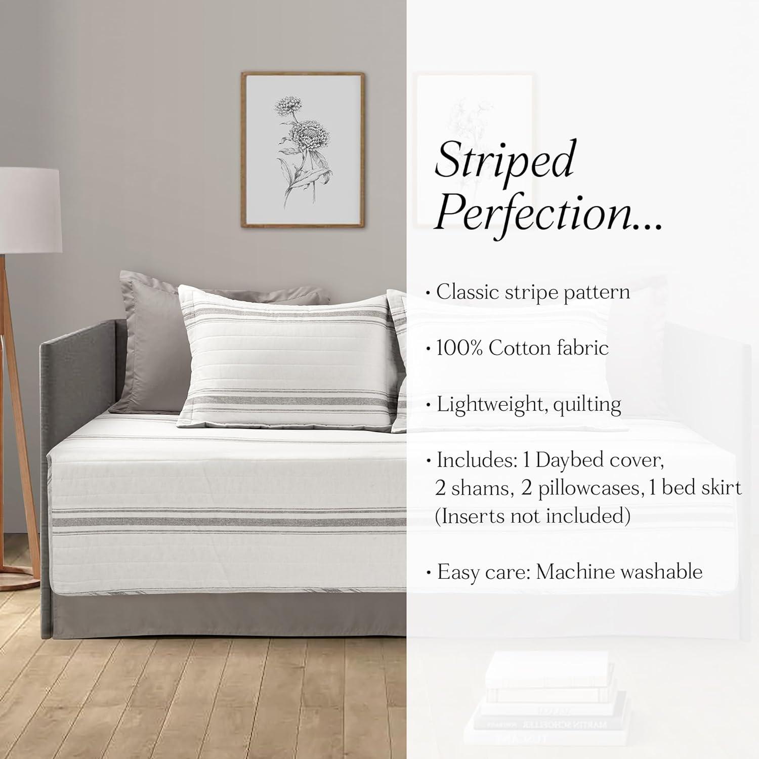 Lush Decor Gray Cotton Blend 6 Piece Coverlet / Bedspread Set