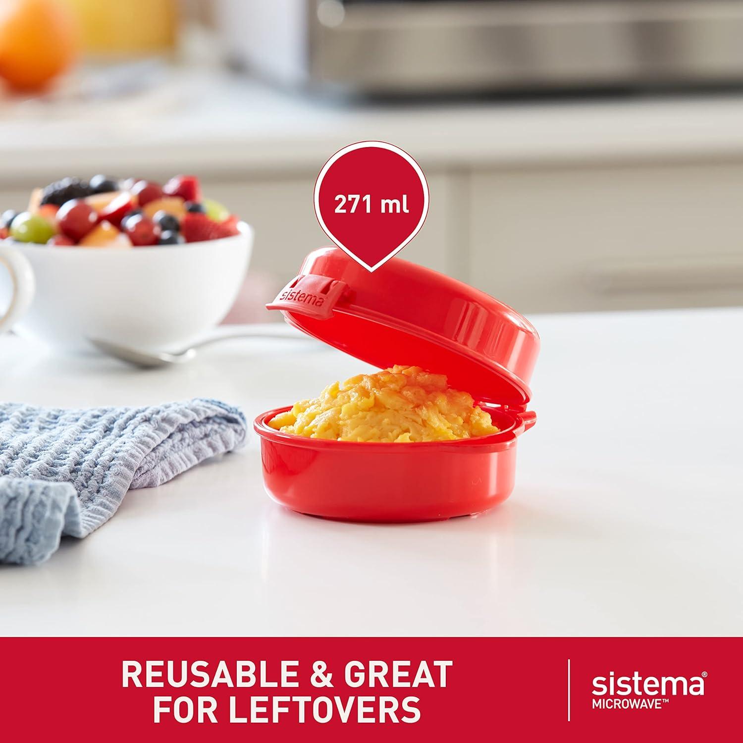 Sistema Microwave Cookware Easy Eggs, Red, 9.16 Oz/271 ml Single Breakfast