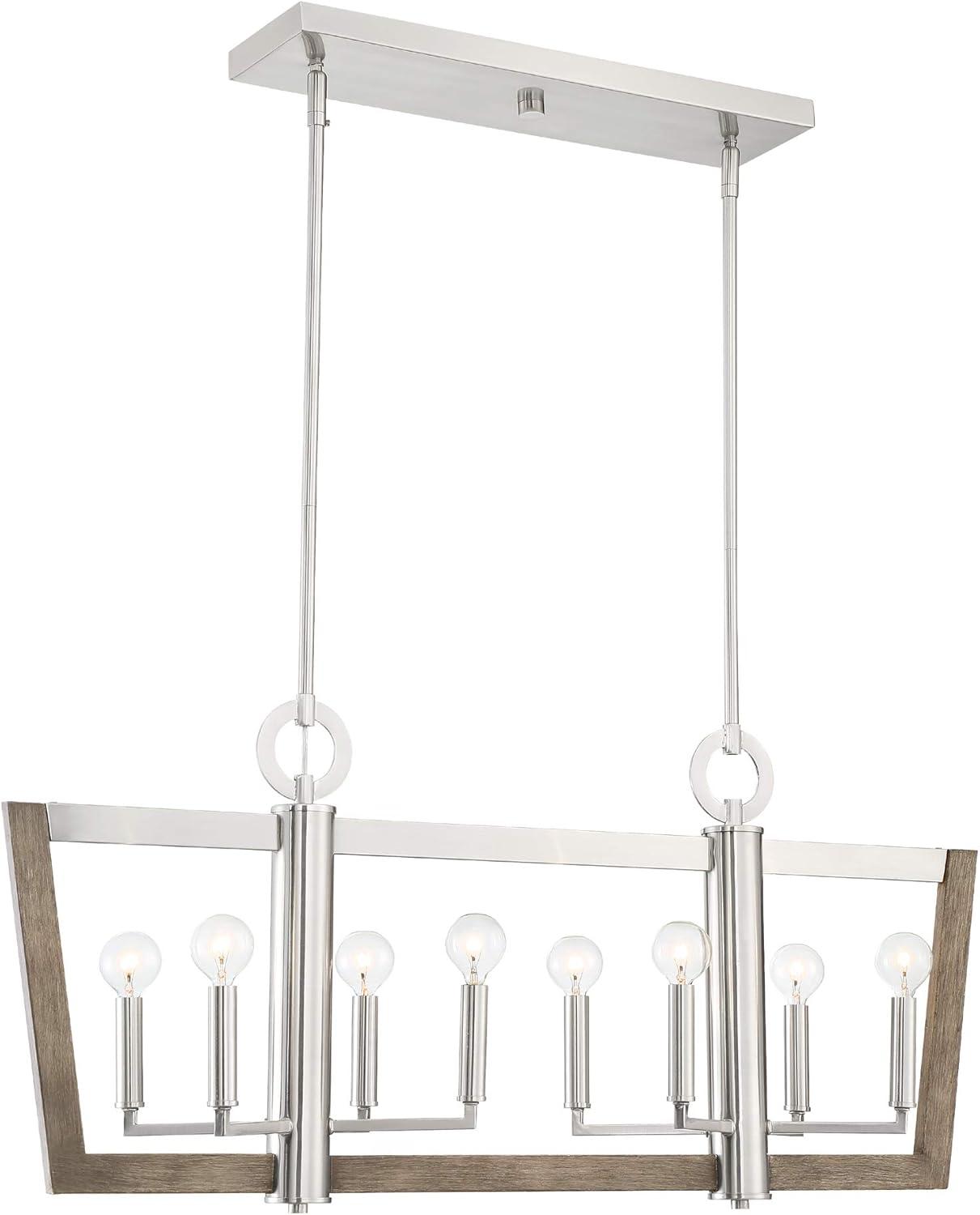 Designers Fountain Westend Satin Platinum 8 Light Island Chandelier, 93738-SP