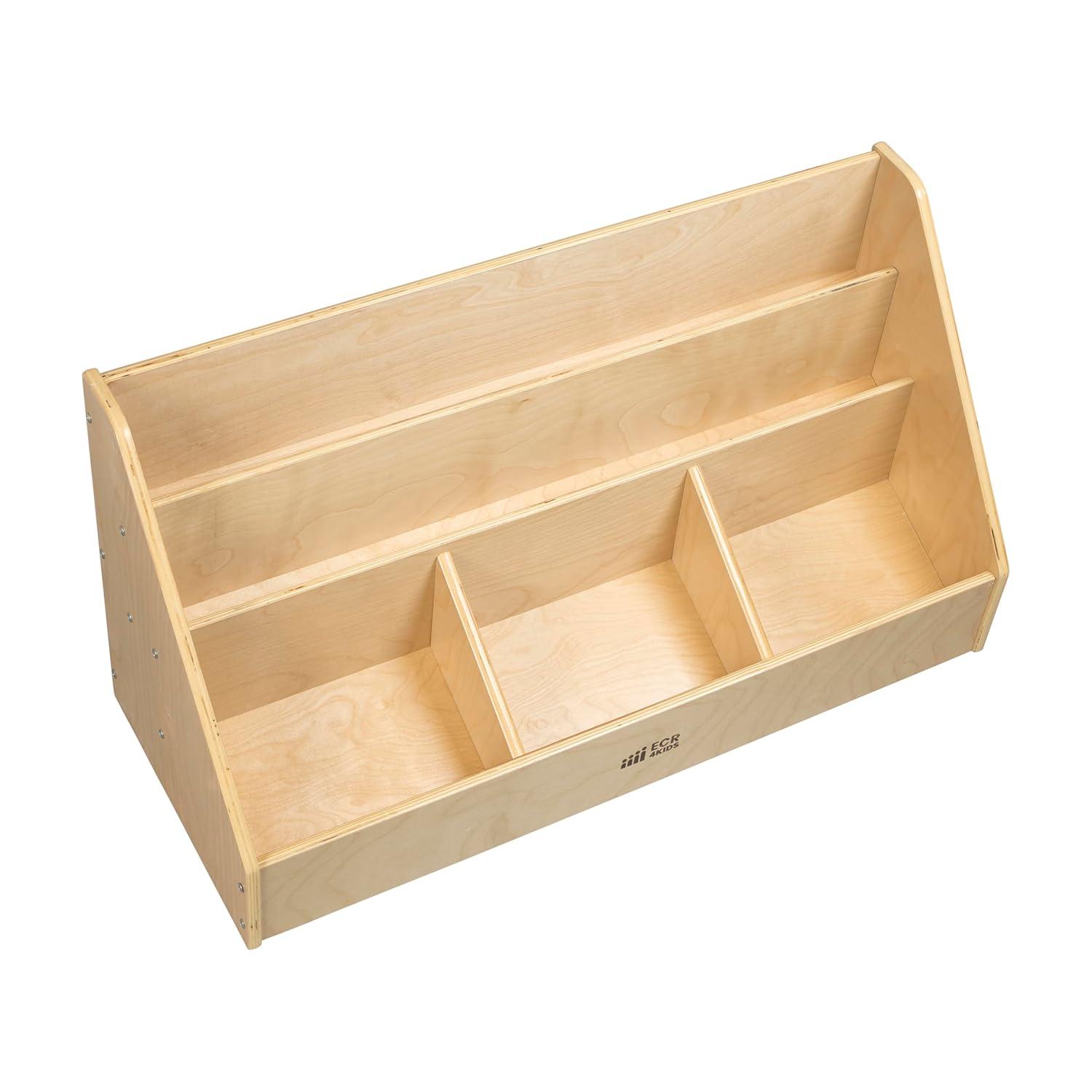 ECR4Kids ECR4Kids 5-Compartment Easy to Reach Book Display, Classroom Storage, Natural