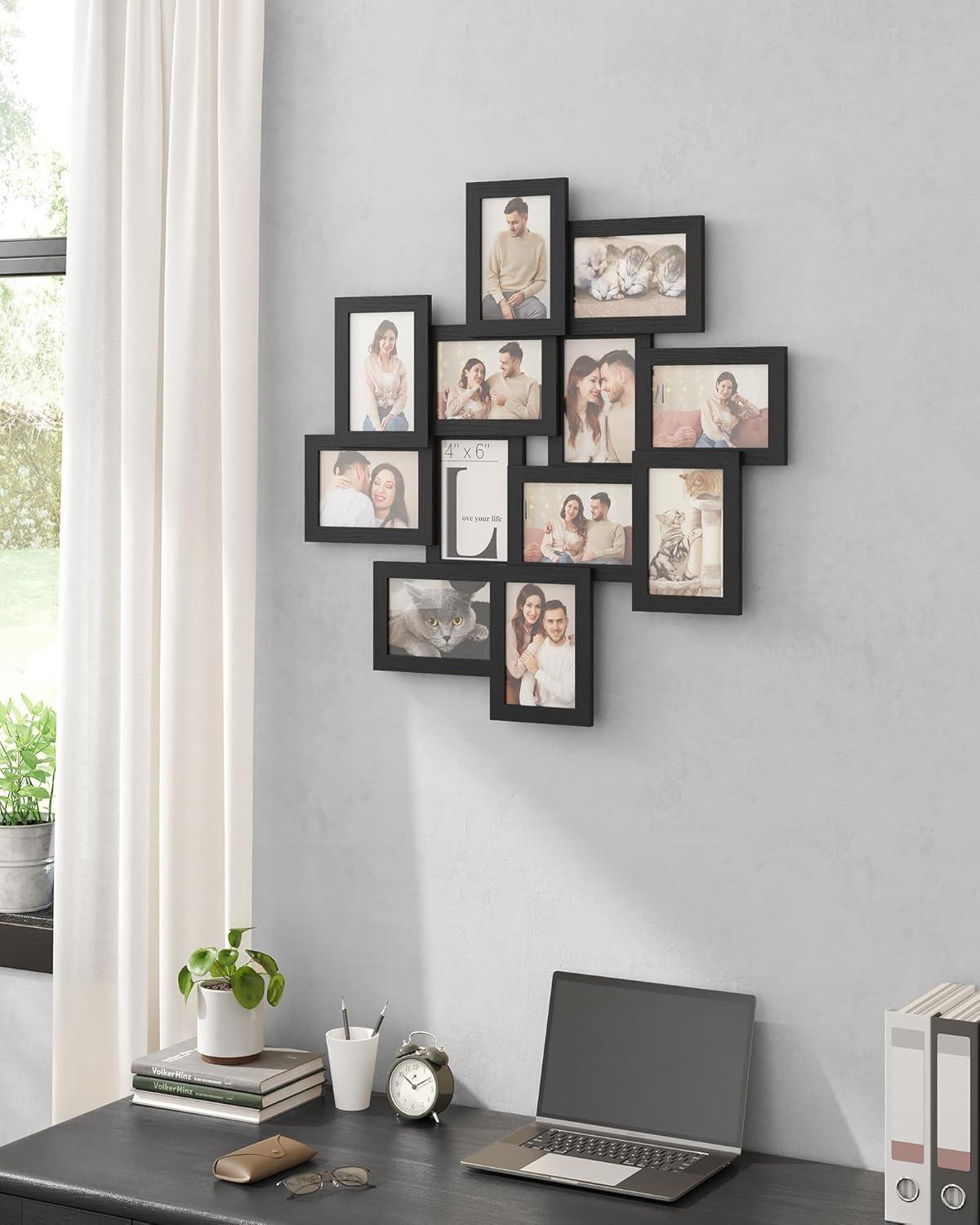 12-Pack Collage Picture Frames for Wall Decor 4X6 Black Photo Collage Frame Multi Picture Frame Set with Glass Front Assembly Required