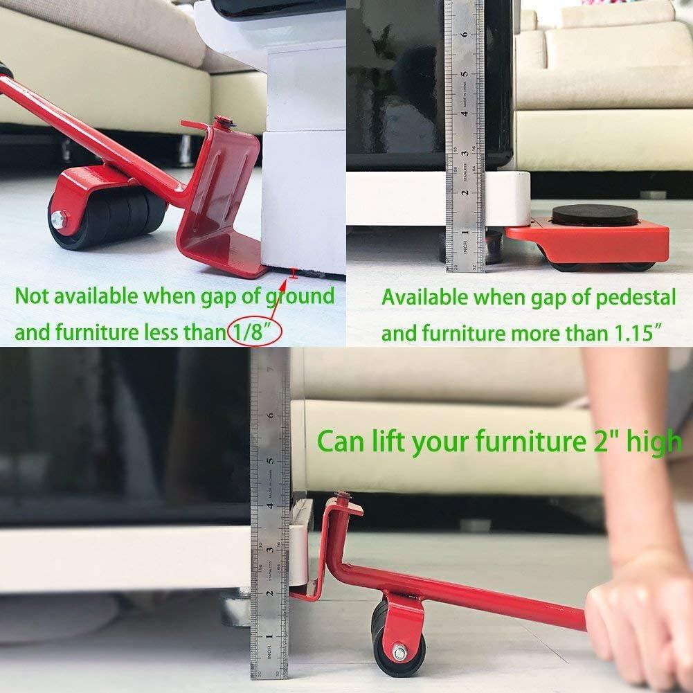 Furniture Lifter Easy to Move Slider 5 Piece Mobile Tool Set, Heavy Furniture Appliance Moving and Lifting System - Maximum Load Weight 330Lbs