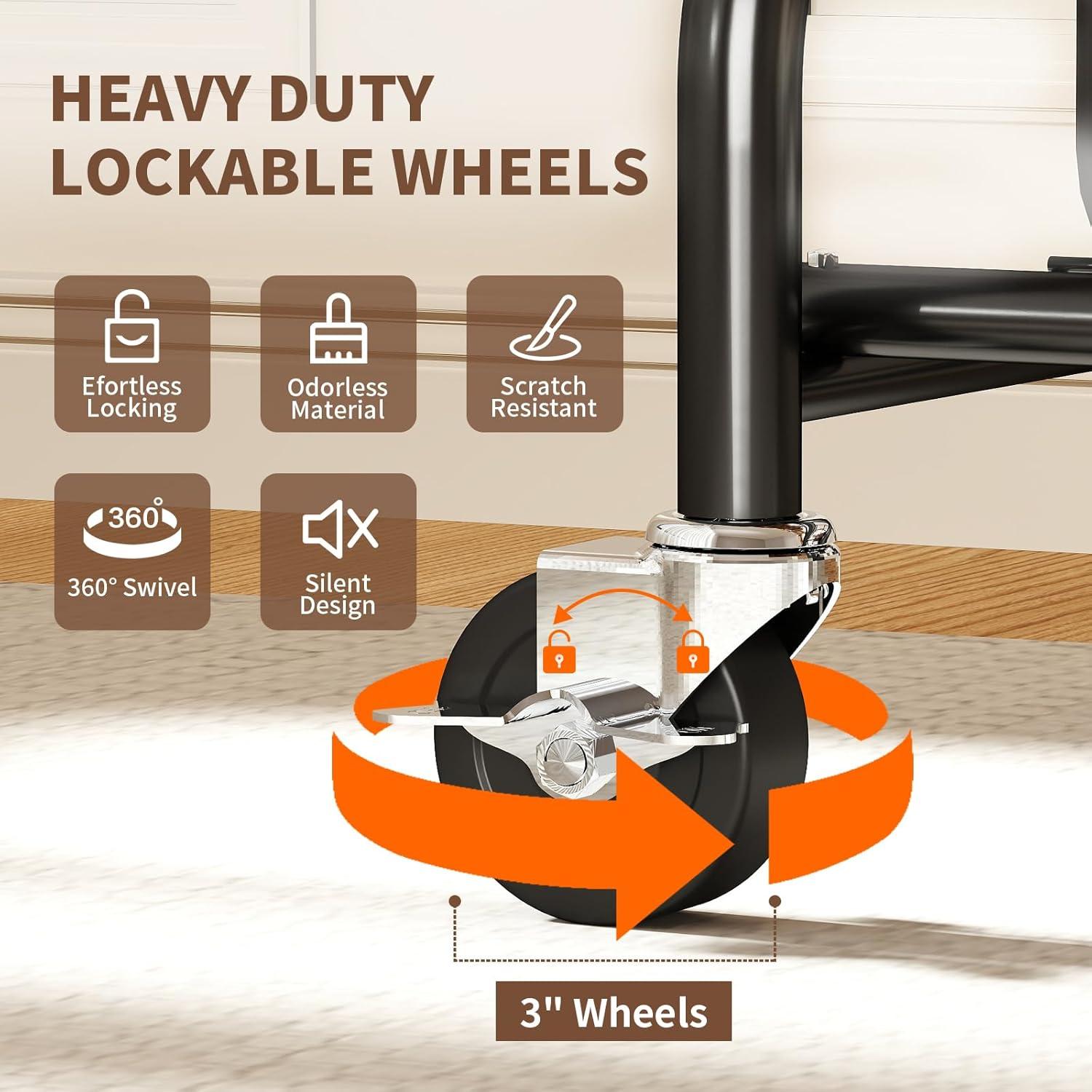 450 lbs Heavy Duty Clothing Garment Rack with Wheels