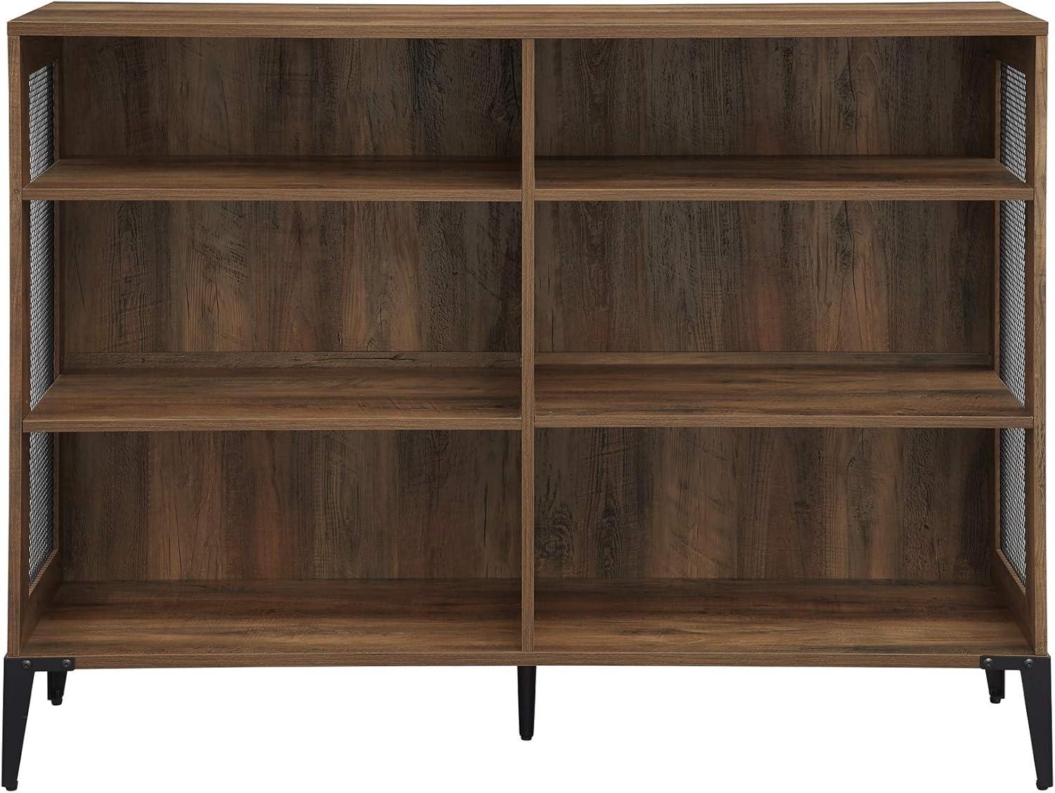 Walker Edison Designs Jeremy 6-Shelf Reclaimed Bookcase, Barnwood