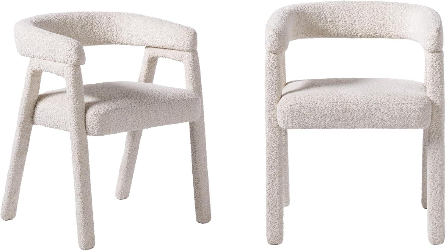 Lorrenda Modern Boucle Rounded Back Dining Chair