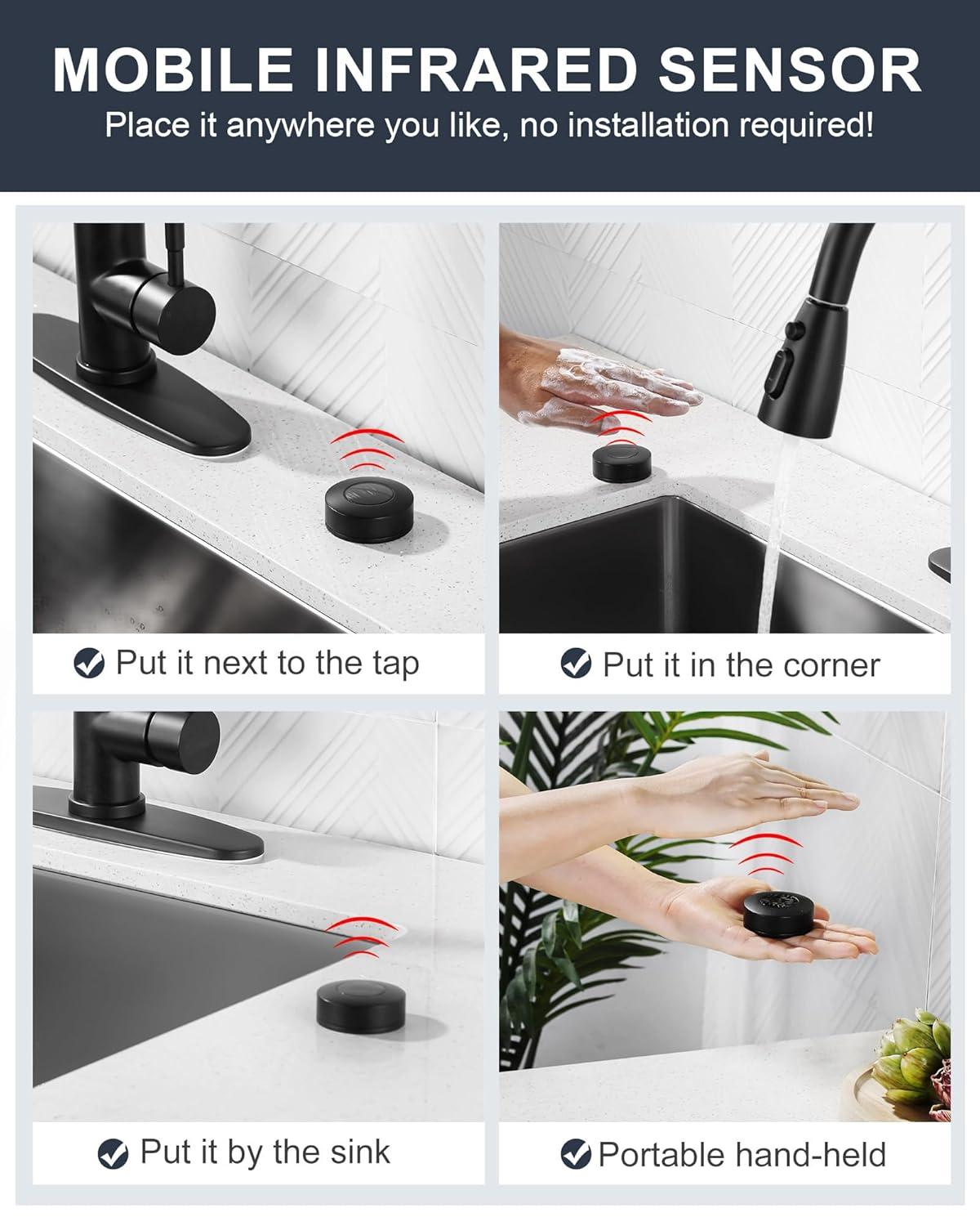 ARCORA ARCORA Stainless Steel  Single Handle Pull-Down Sprayer Kitchen Faucet Set with Touchless Sensor AR7100301B-DC