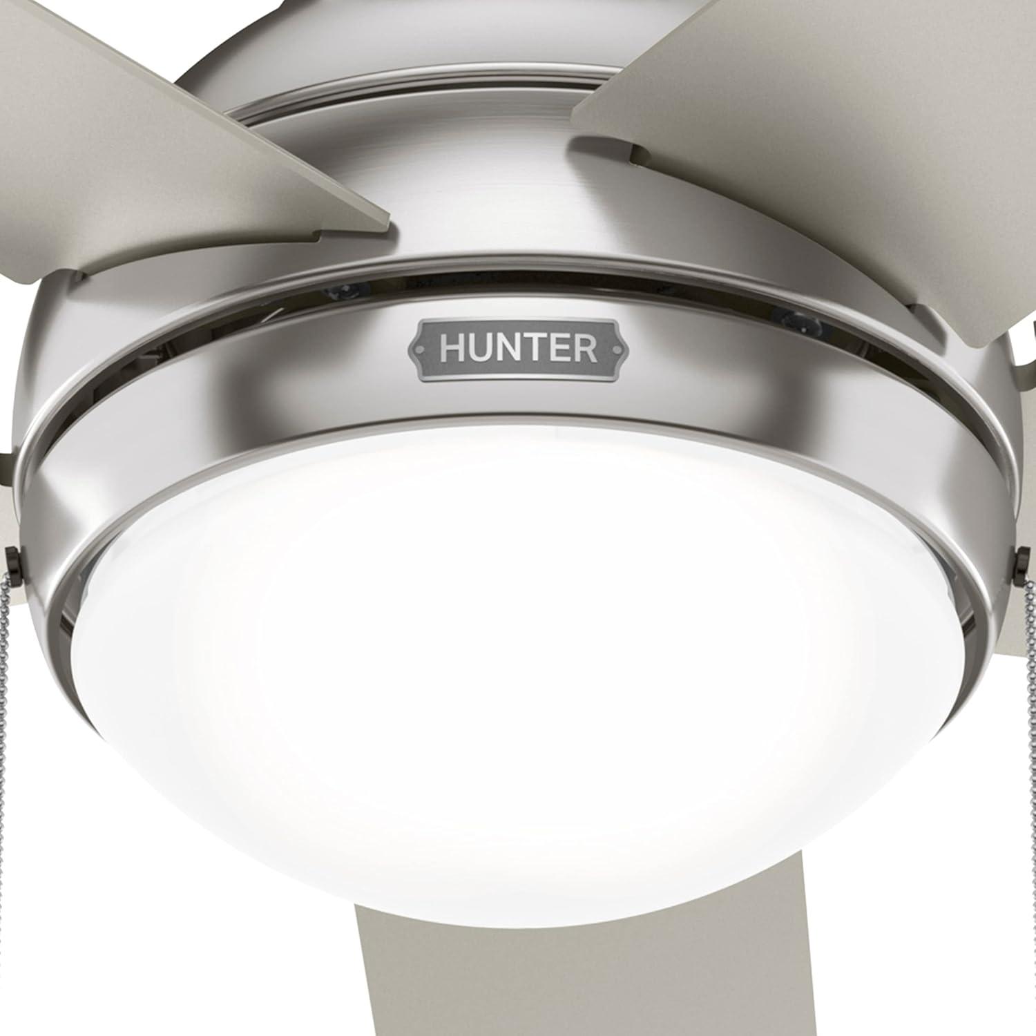 44" Aren 5 - Blade Flush Mount Ceiling Fan with Pull Chain and Light Kit Included