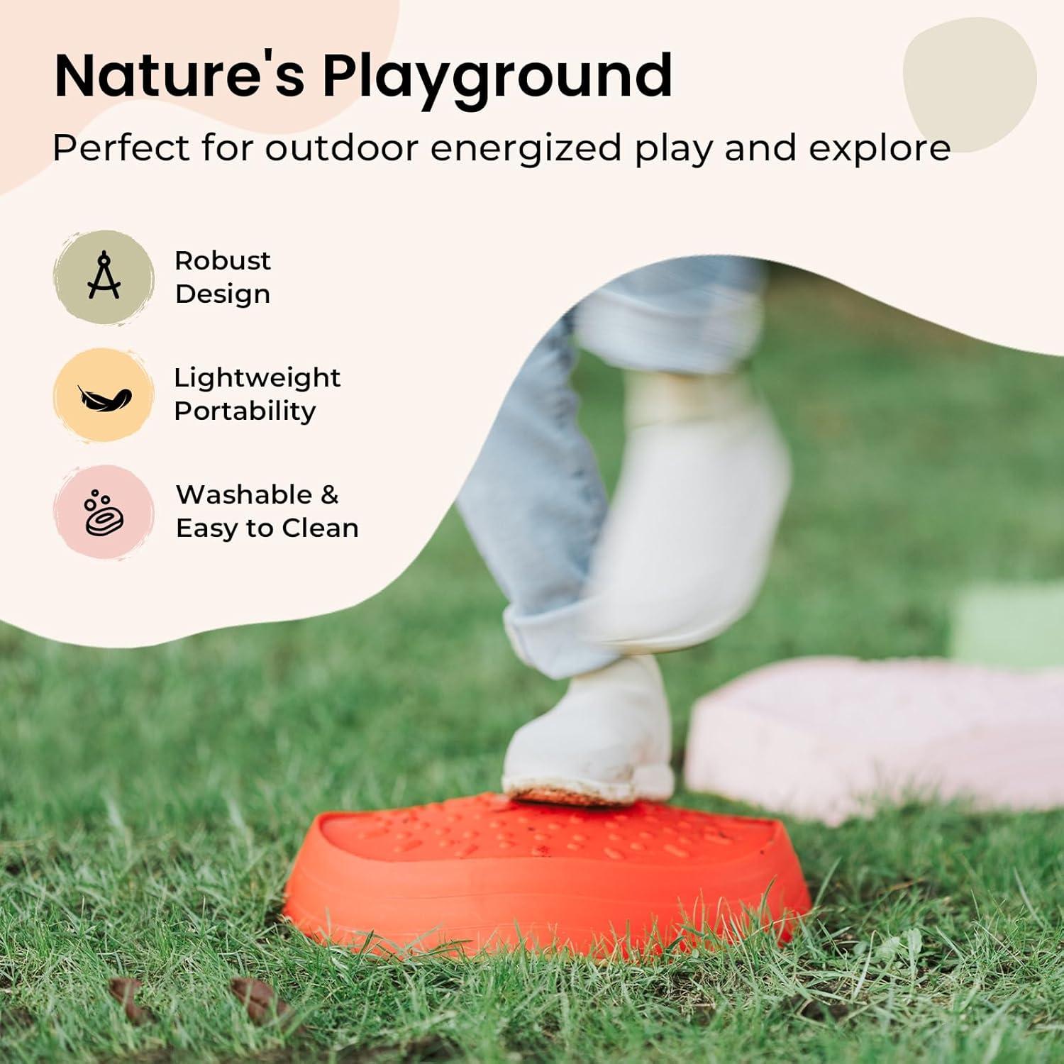 Tiny Land 5pcs Non-Slip Balance Stepping Stones for Kids – Multipack Sensory & Coordination Play
