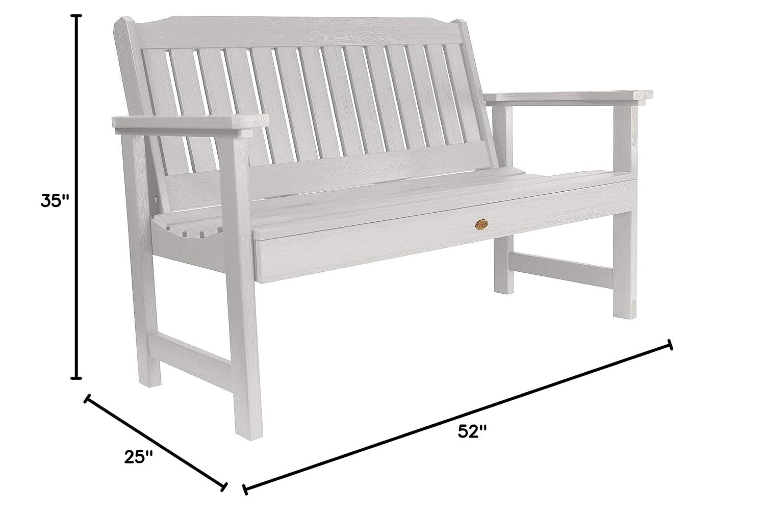 4' Lehigh Garden Bench White - highwood: Durable Poly Lumber, Fade-Resistant, 500lb Capacity