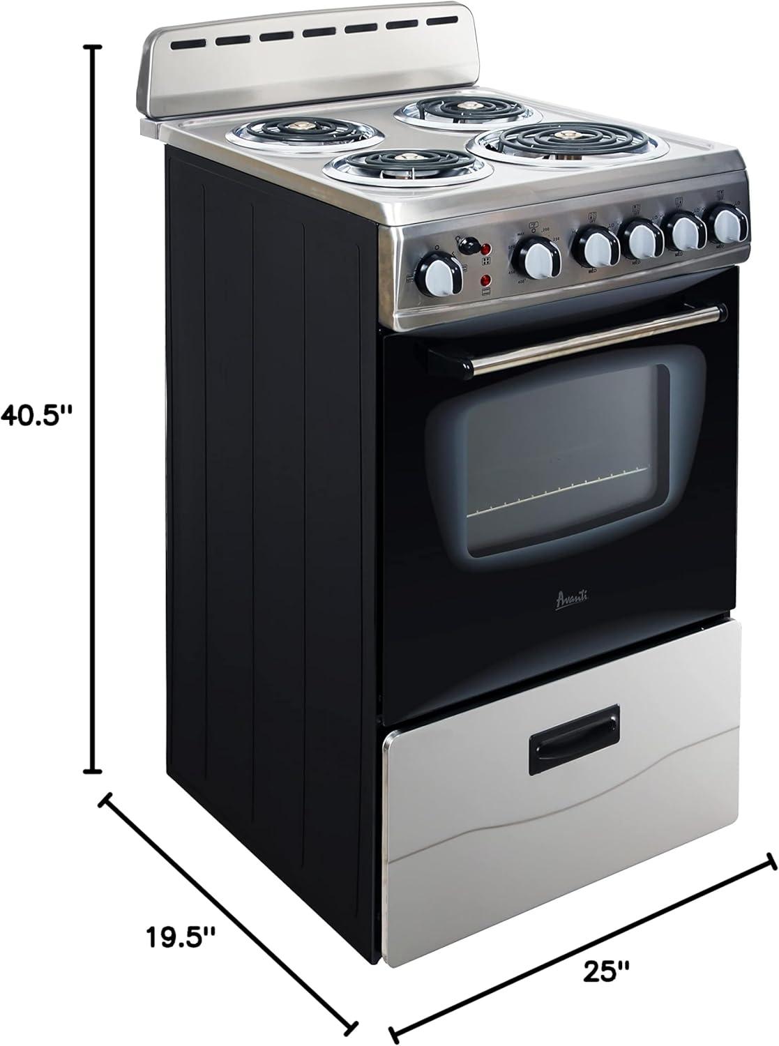 Avanti 20" Electric Range Oven with Framed Glass Door, in Stainless Steel (ERU200P3S)