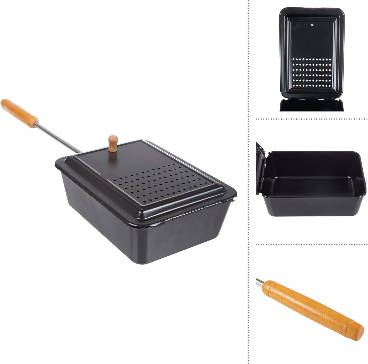 Great Northern Popcorn Campfire Popcorn Popper - Old Fashioned Popcorn Maker with Nonstick Finish and Extended Handle - Camping Gear and Campfire Cooking Equipment by Great Northern Popcorn (Black)