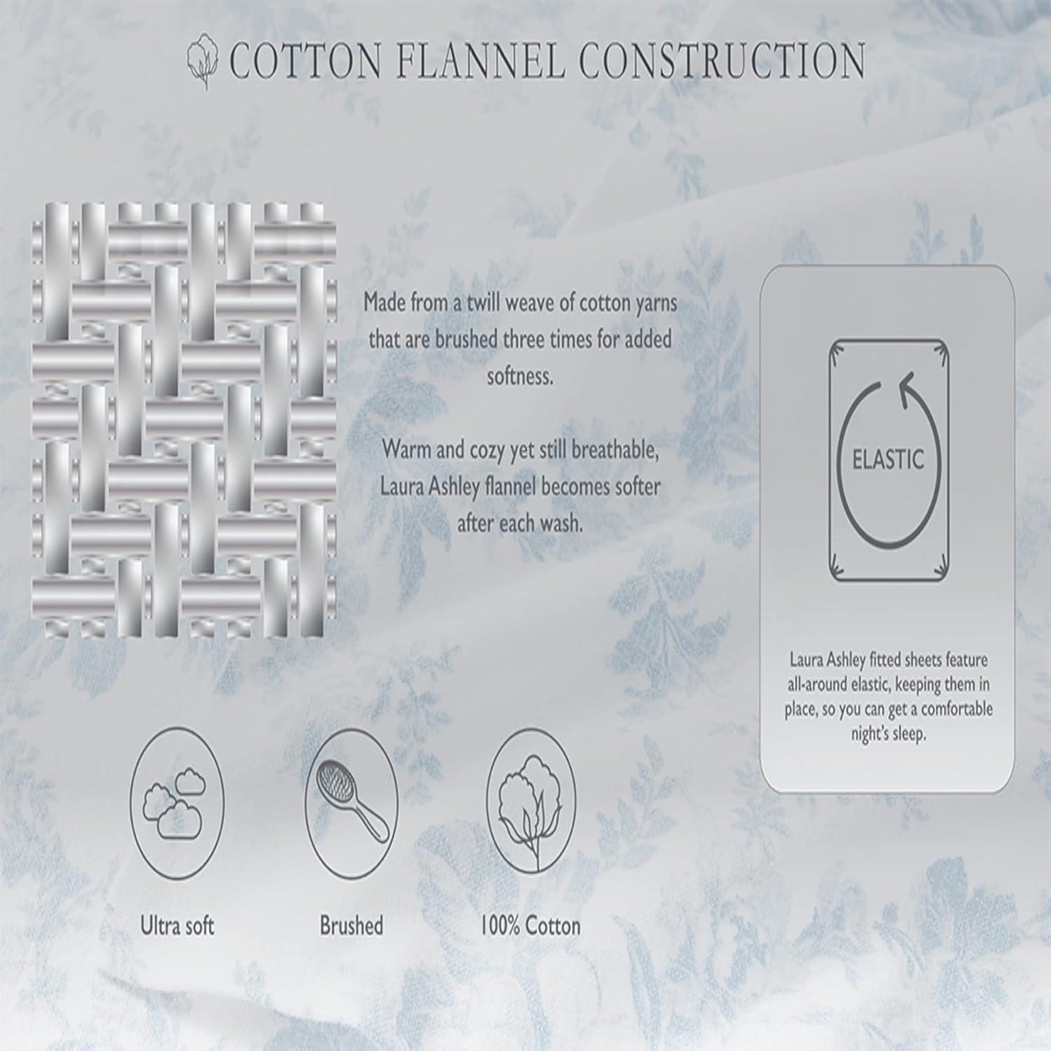 Laura Ashley Brushed Cotton Cozy Flannel Sheet Collection