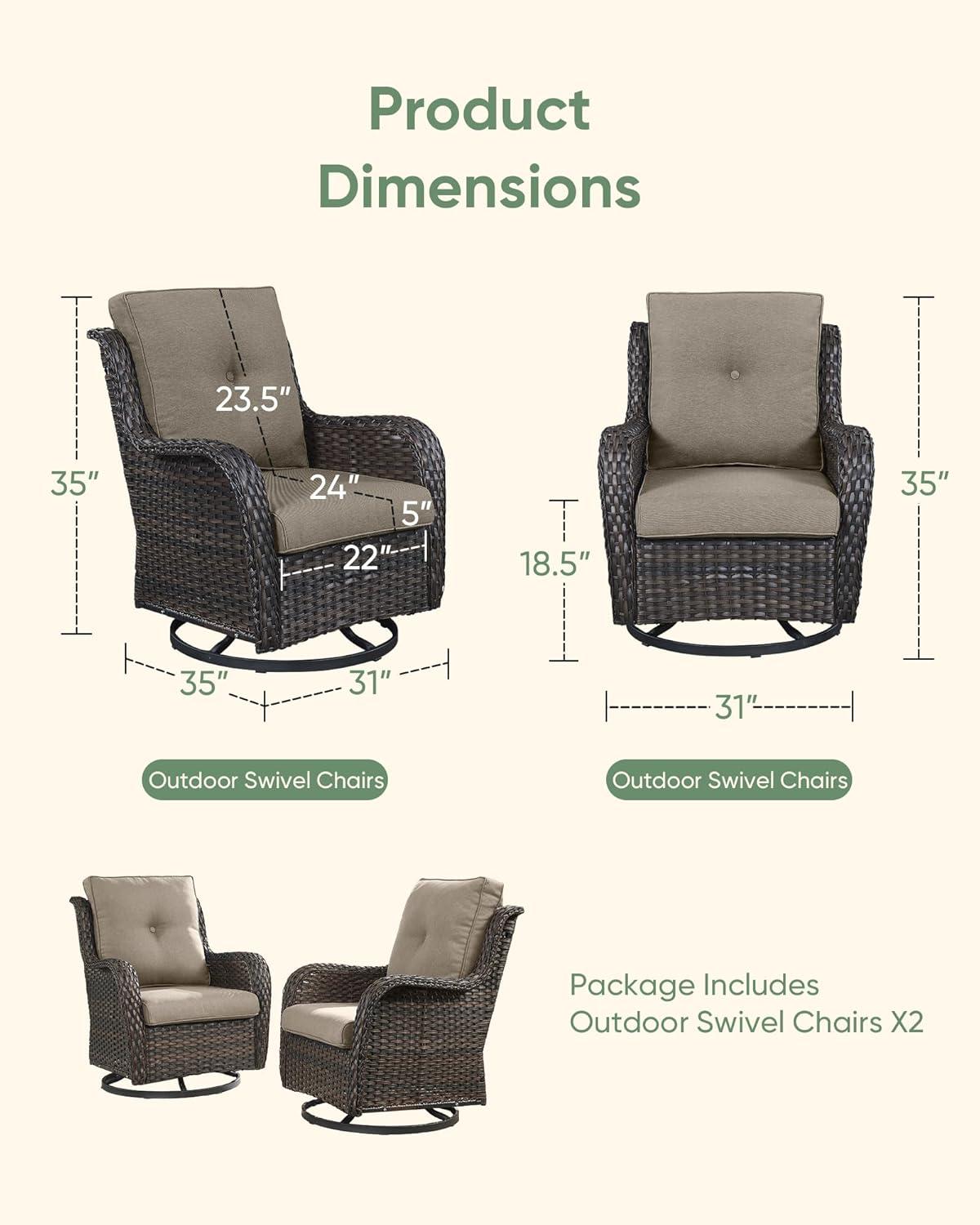 Carolina Outdoor Wicker Swivel Glide Chair with Cushions