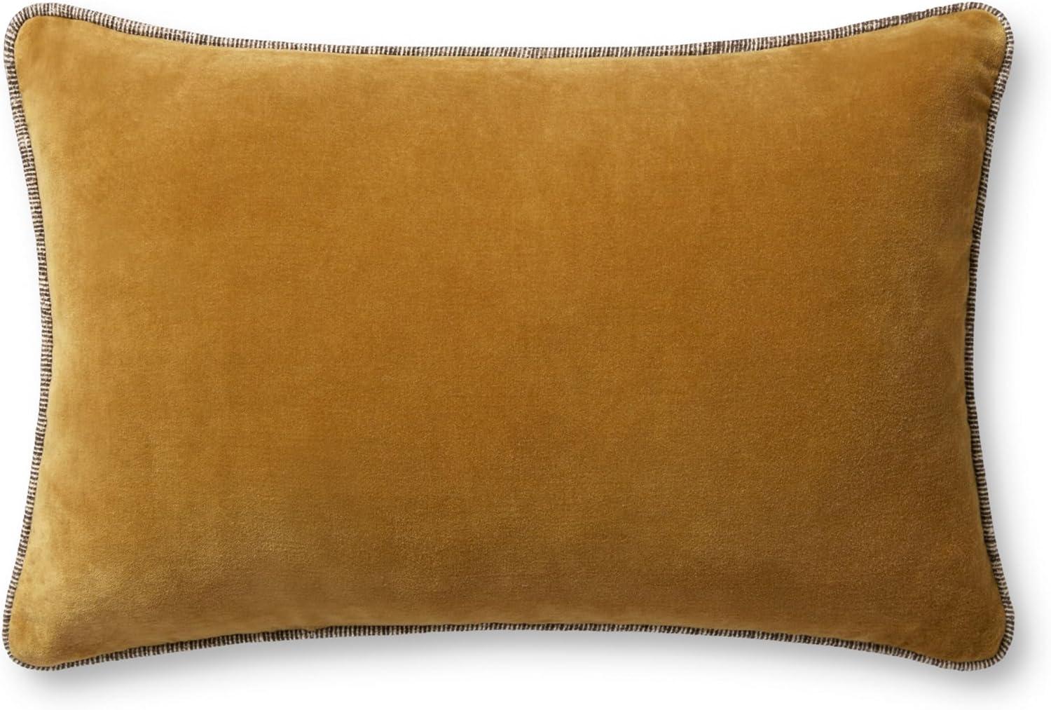 Gold Velvet 13" x 21" Cotton Pillow Cover