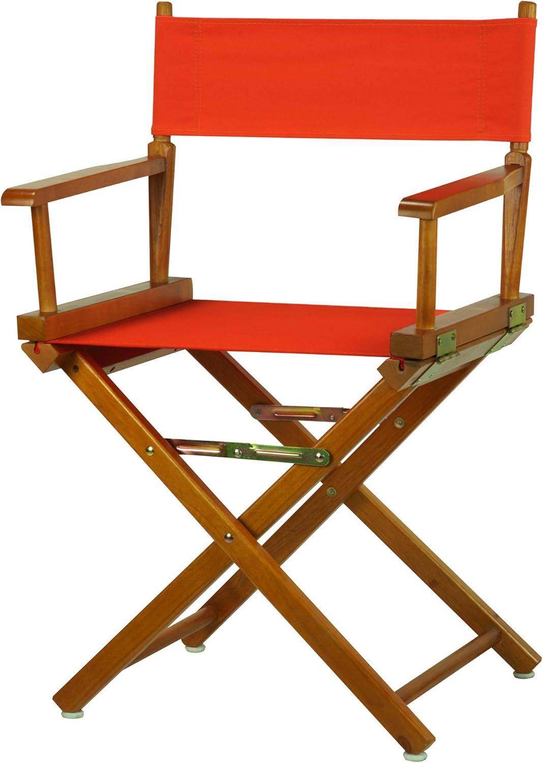 "18" Director's Chair Honey Oak Frame-Orange Canvas"