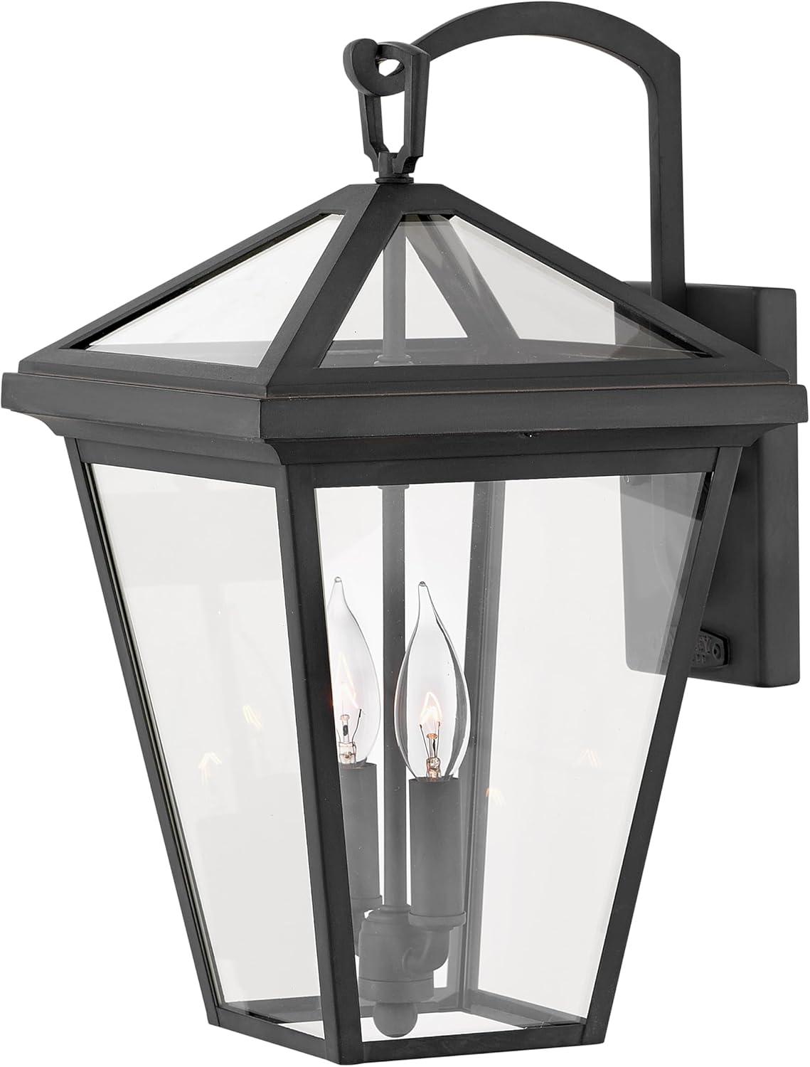 Museum Black 2-Light LED Outdoor Wall Lantern with Clear Glass