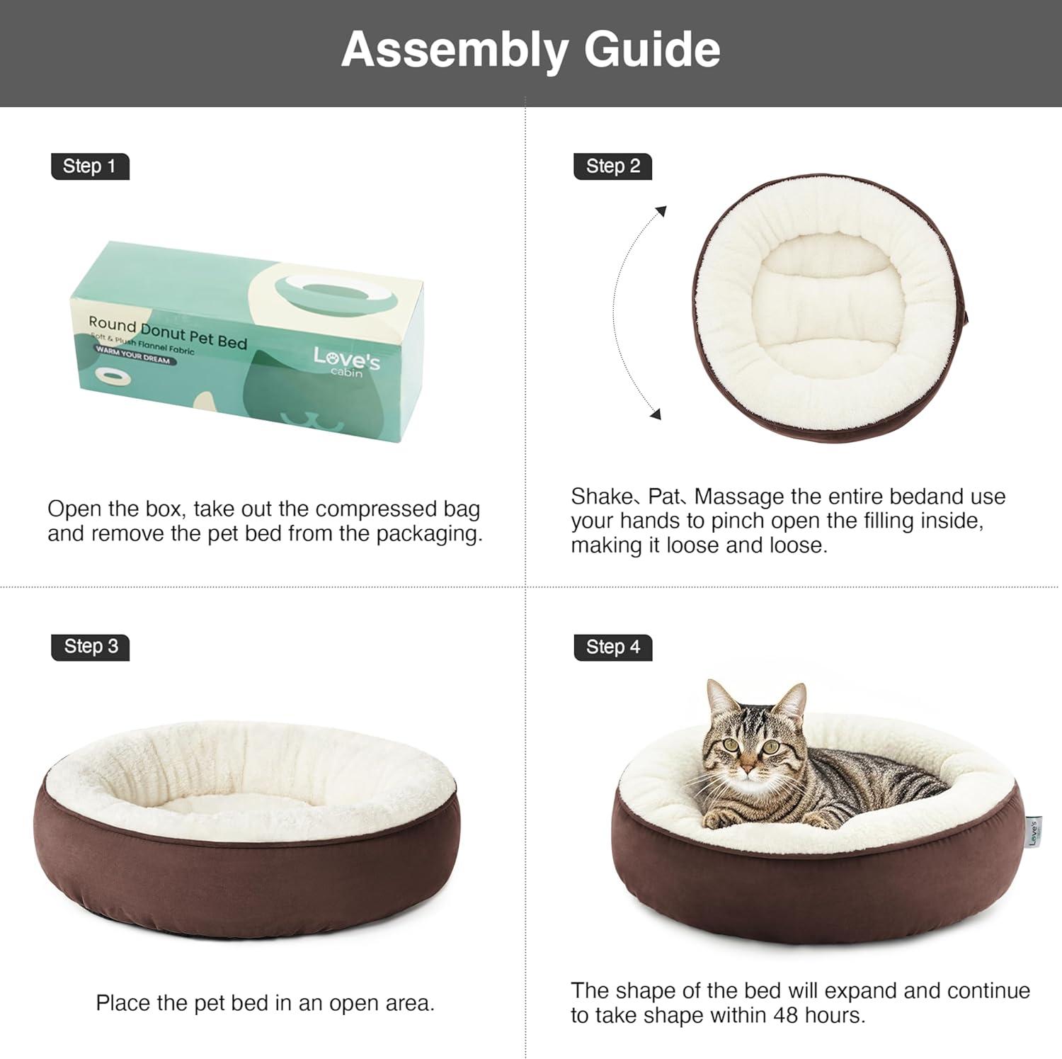 Archie & Oscar™ Round Donut Cat And Dog Cushion Bed, 20In Pet Bed For Cats Or Small Dogs, Anti-Slip & Water-Resistant Bottom, Super Soft Durable Fabric Pet Beds, Washable Luxury Cat & Dog Bed
