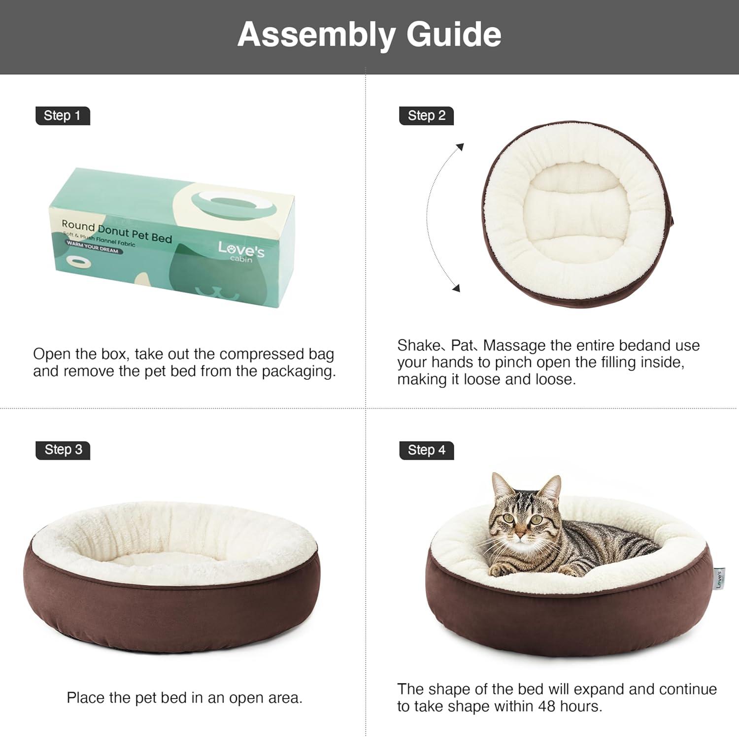 Archie & Oscar™ Round Donut Cat And Dog Cushion Bed, 20In Pet Bed For Cats Or Small Dogs, Anti-Slip & Water-Resistant Bottom, Super Soft Durable Fabric Pet Beds, Washable Luxury Cat & Dog Bed