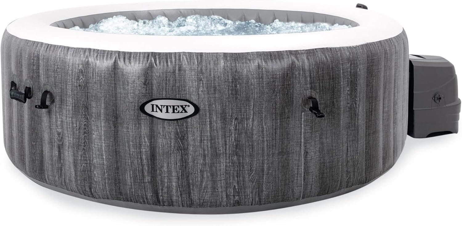 Intex Greywood 6-Person Inflatable Round Hot Tub with Bubble Jets