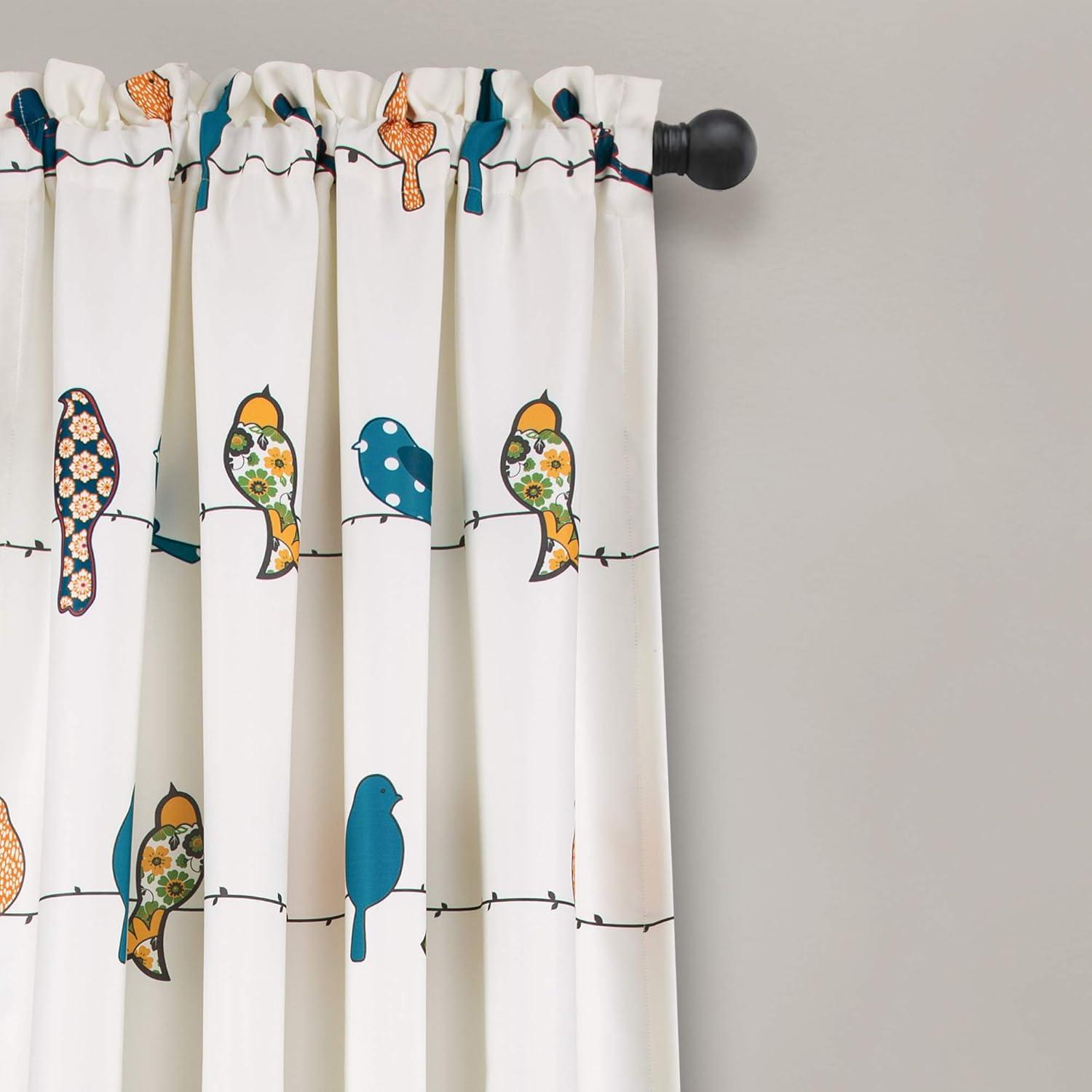Frifoho Rowley Birds Room Darkening Thermal Rod Pocket Curtain Panels (Set of 2)
