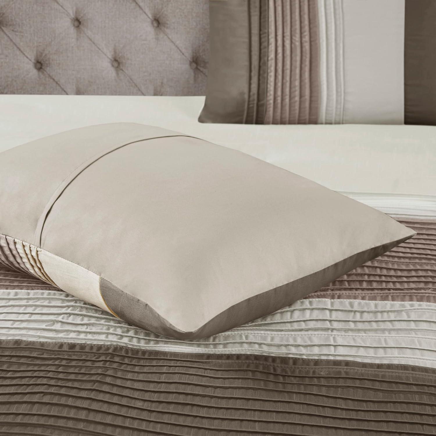 Madison Park Amherst 7 Piece Striped and Pleated Comforter Set