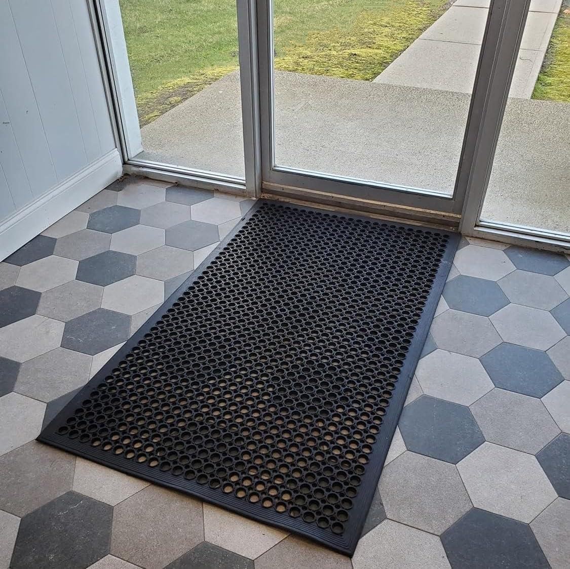 GRIDMANN Anti-Fatigue Restaurant Floor Mat, Non-Slip Rubber Drainage Mat