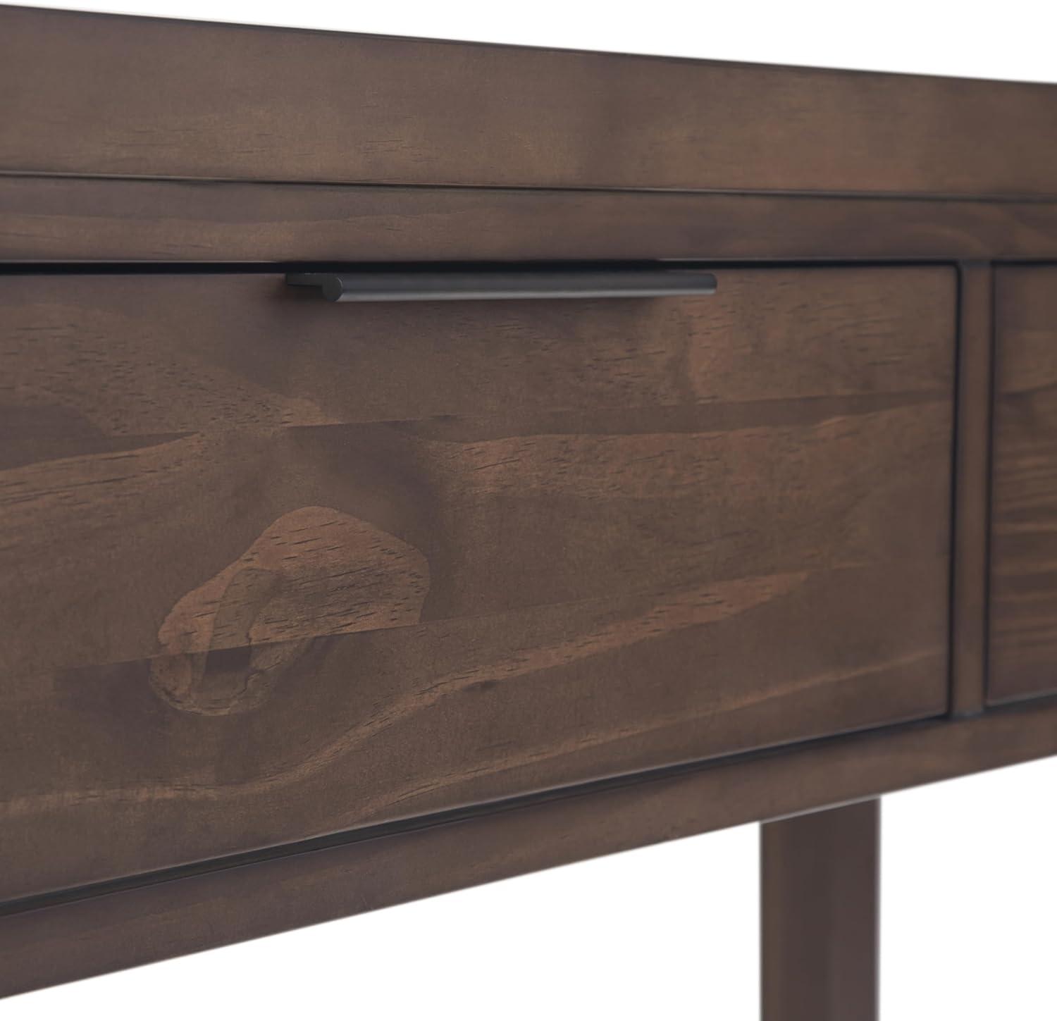 Hollander Warm Walnut Solid Wood Wide Console with Storage