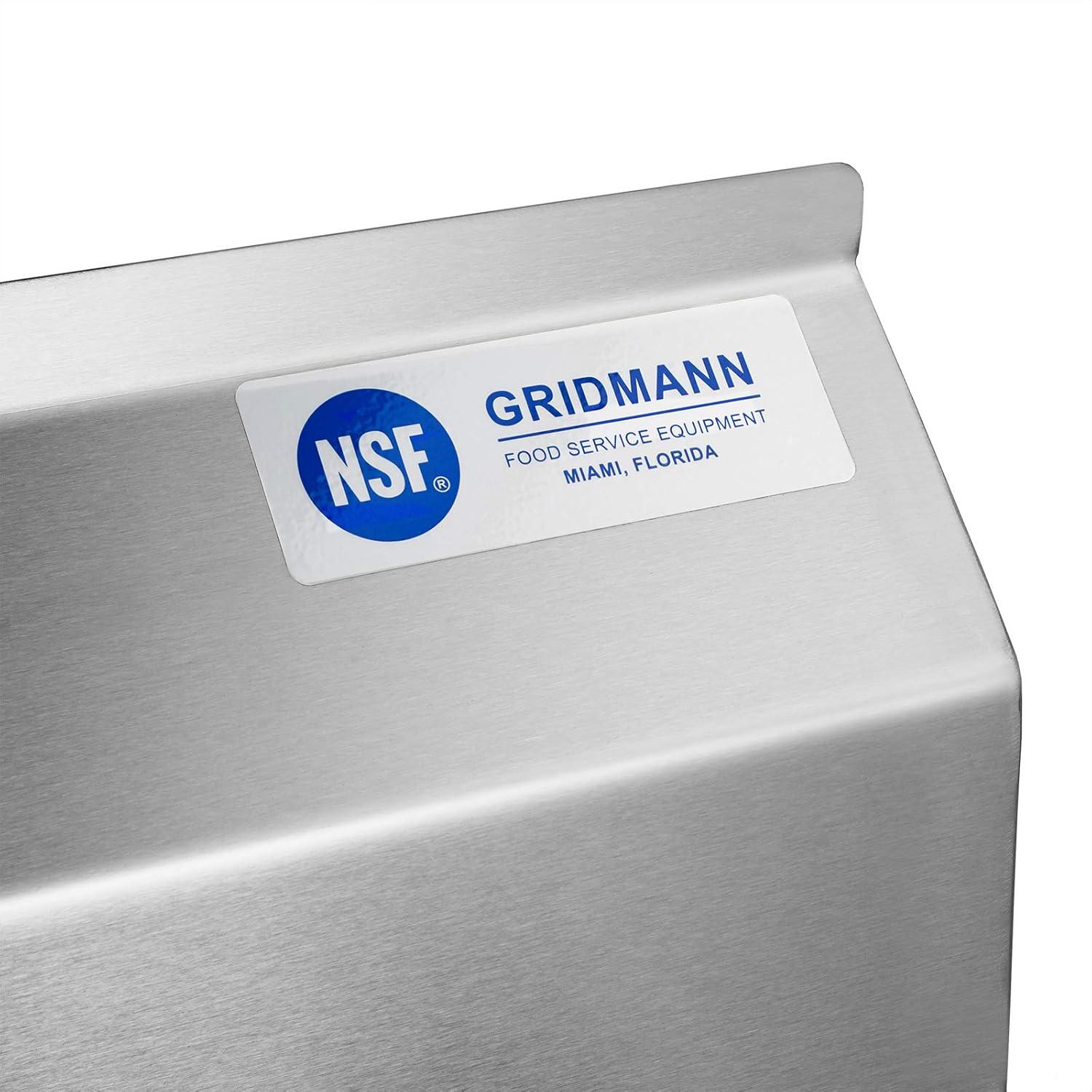 NSF Stainless Steel 2 Compartment Prep Sink By GRIDMANN