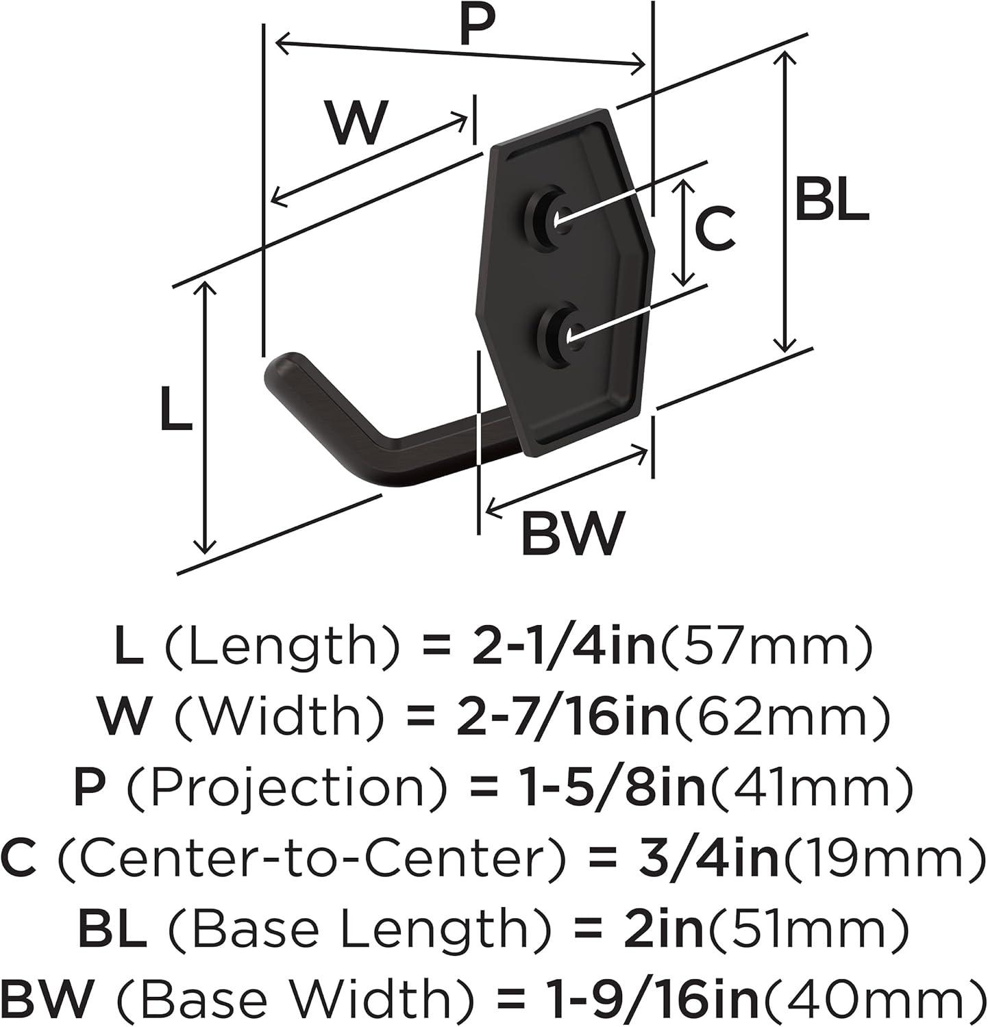 Benton Transitional Double Prong Decorative Wall Hook