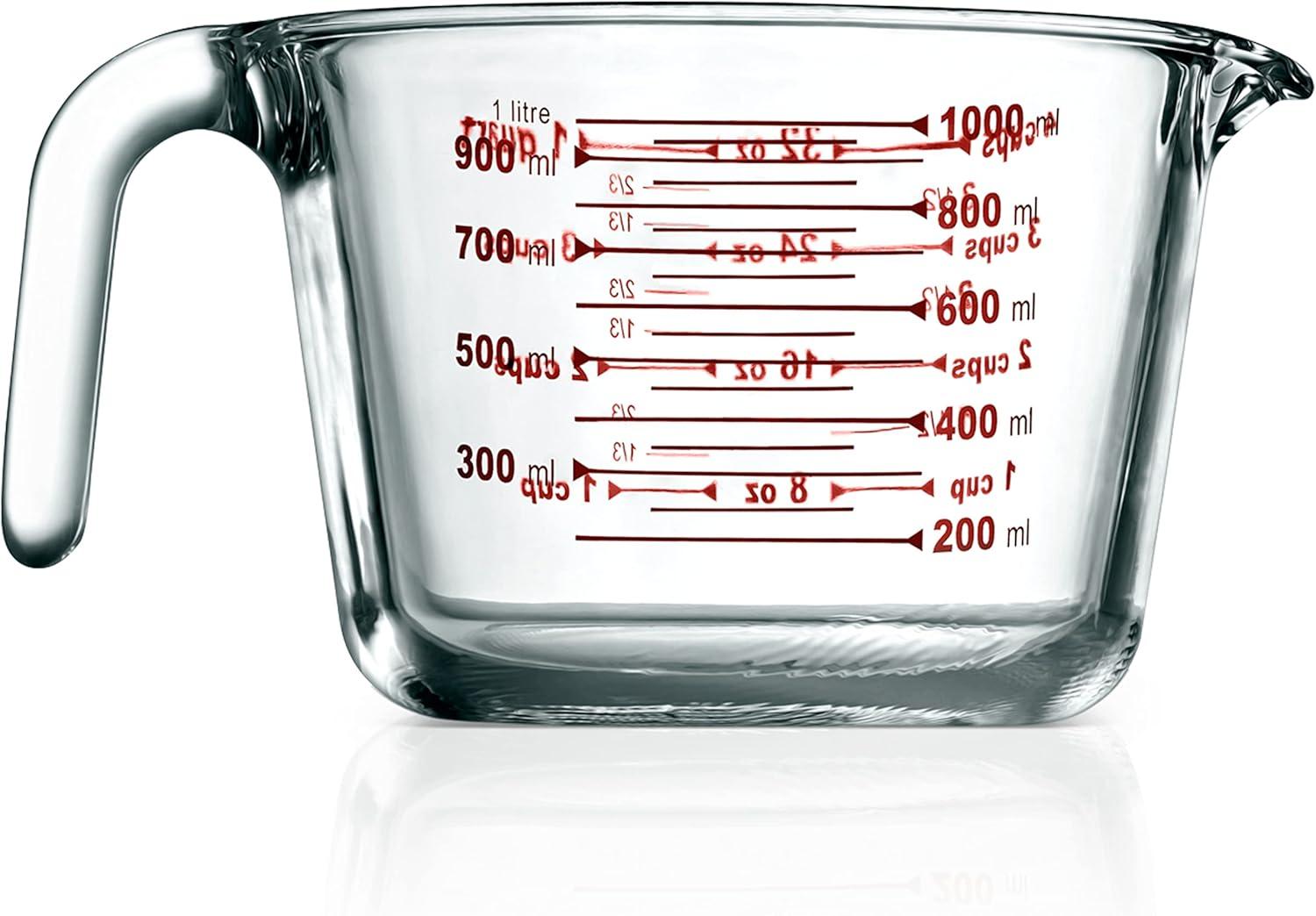 NutriChef Glass Precision: Elevate Your Culinary Game with our Borosilicate Measuring Cup, Microwave and Freezer, Oven and Dishwasher Safe