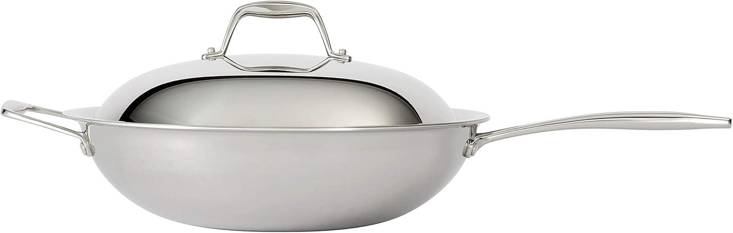 Tri-Ply Clad 12 in Stainless Steel Wok