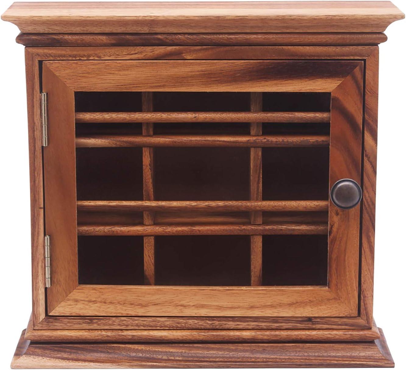 Ironwood Gourmet Acacia Wood Hanging Tea Chest with Glass Door