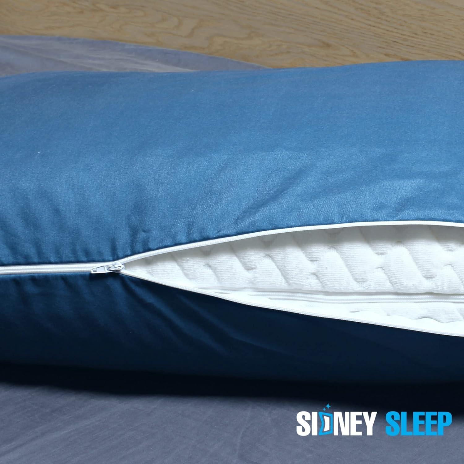 Sidney Sleep Mini Size Curved Pillow Covers - Full Length Zipper Closure - Premium Soft Brushed Microfiber (Travel Mini, White)