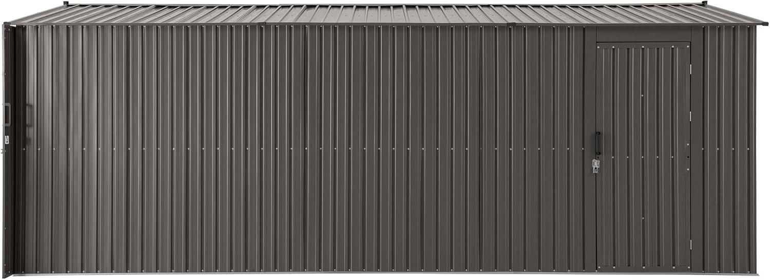 Sunjoy Sunjoy Outdoor Storage Shed 10 x 20 ft. Carport, Patio Metal Utility Large Storage Shed Garage with 2 Doors and 4 Vents, for Car, Truck, Bike, Garbage Can, Tool, Lawnmower