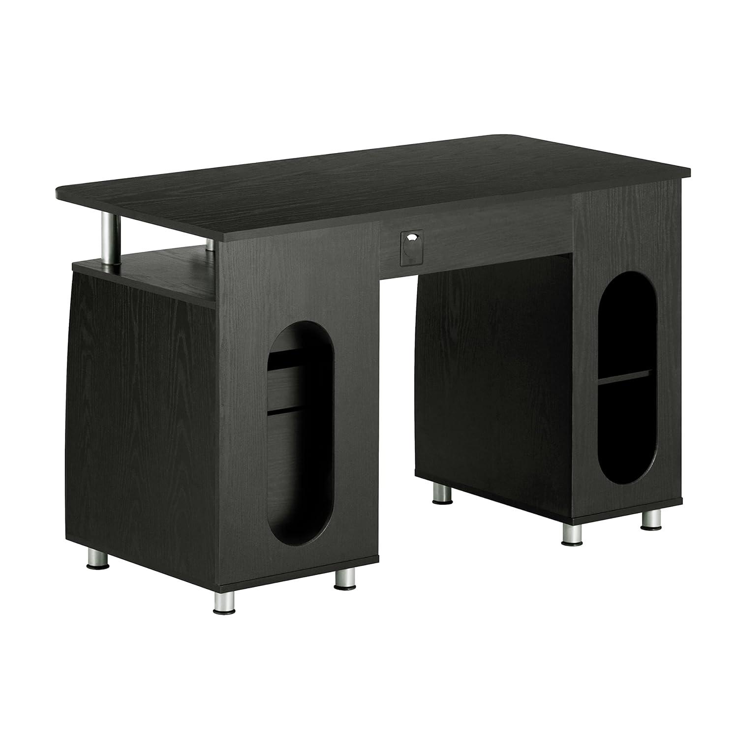 Complete Workstation Computer Desk with Storage Espresso- Techni Mobili: MDF Office Furniture, Keyboard Tray