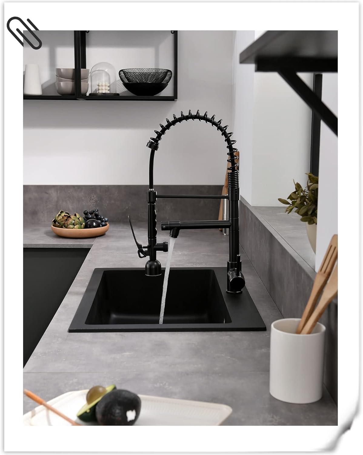 Oil-Rubbed Bronze Pull-Down Kitchen Faucet with LED Light