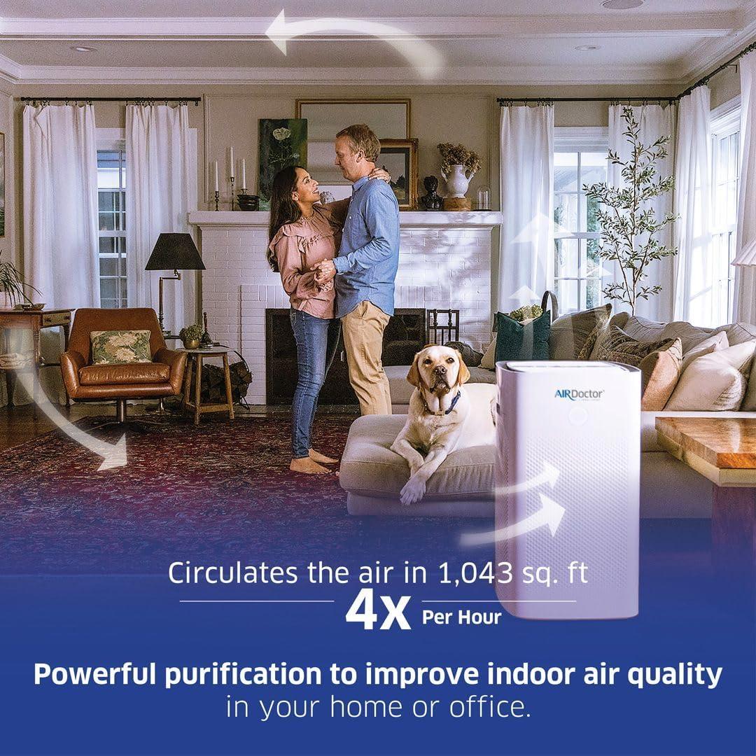 AirDoctor White Smart HEPA Tower Air Purifier with Carbon Filters