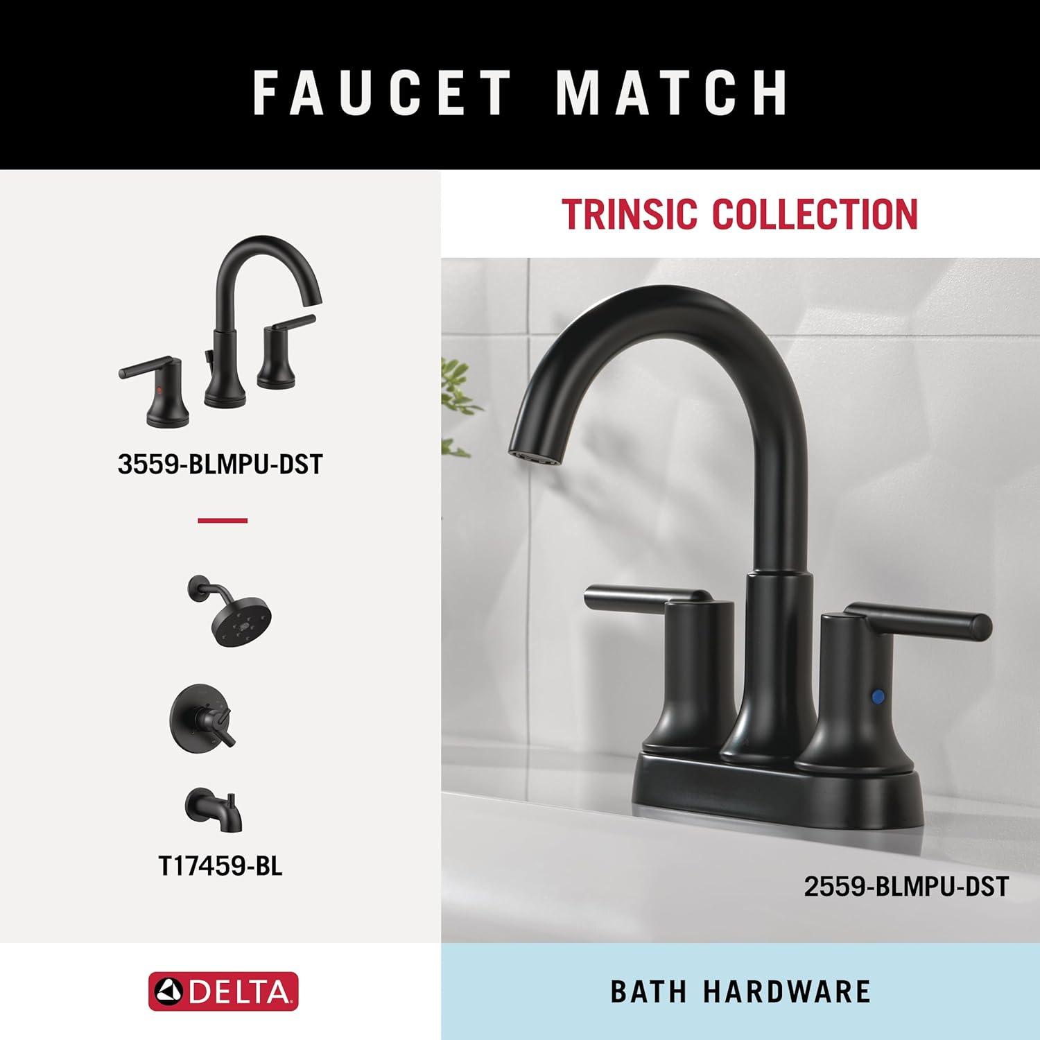Delta Trinsic (1-Pack) Hand Towel Holder Matte Black Towel Racks for Bathroom Wall Square Towel Ring Holder for Bath Towel Hanger for Kitchen, Bathroom Accessories 759460-BL
